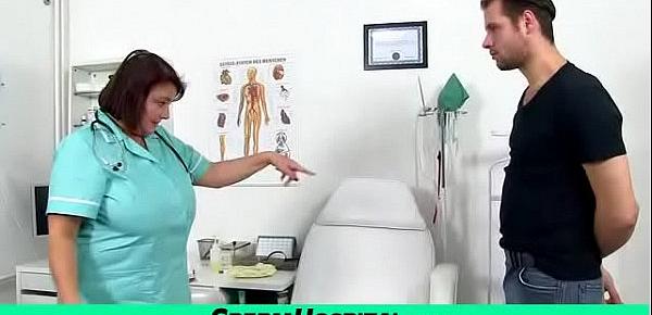  CFNM medical exam with HJ feat. big natural tits nurse Eva
